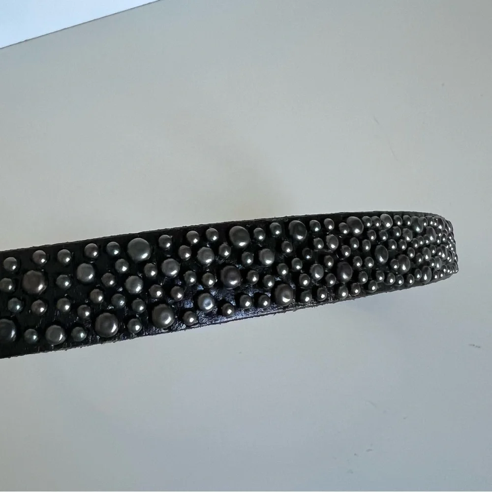 Joe’s Jeans Women’s Handmade Genuine Black Leather Studded‎ Belt